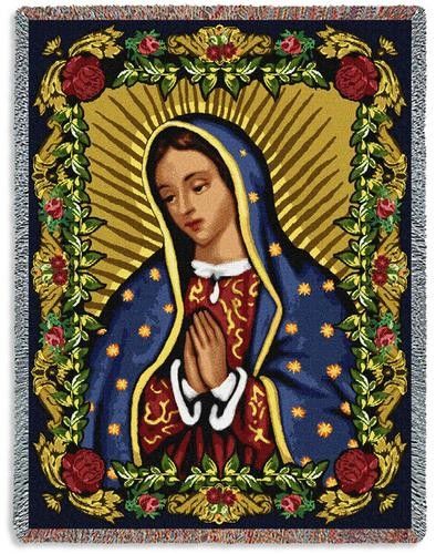Picture Credits: http://imallshoppe.com/Personalized-Our-Lady-of-Guadalupe-II-Spanish-Tapestry-Throw-P1994785.aspx